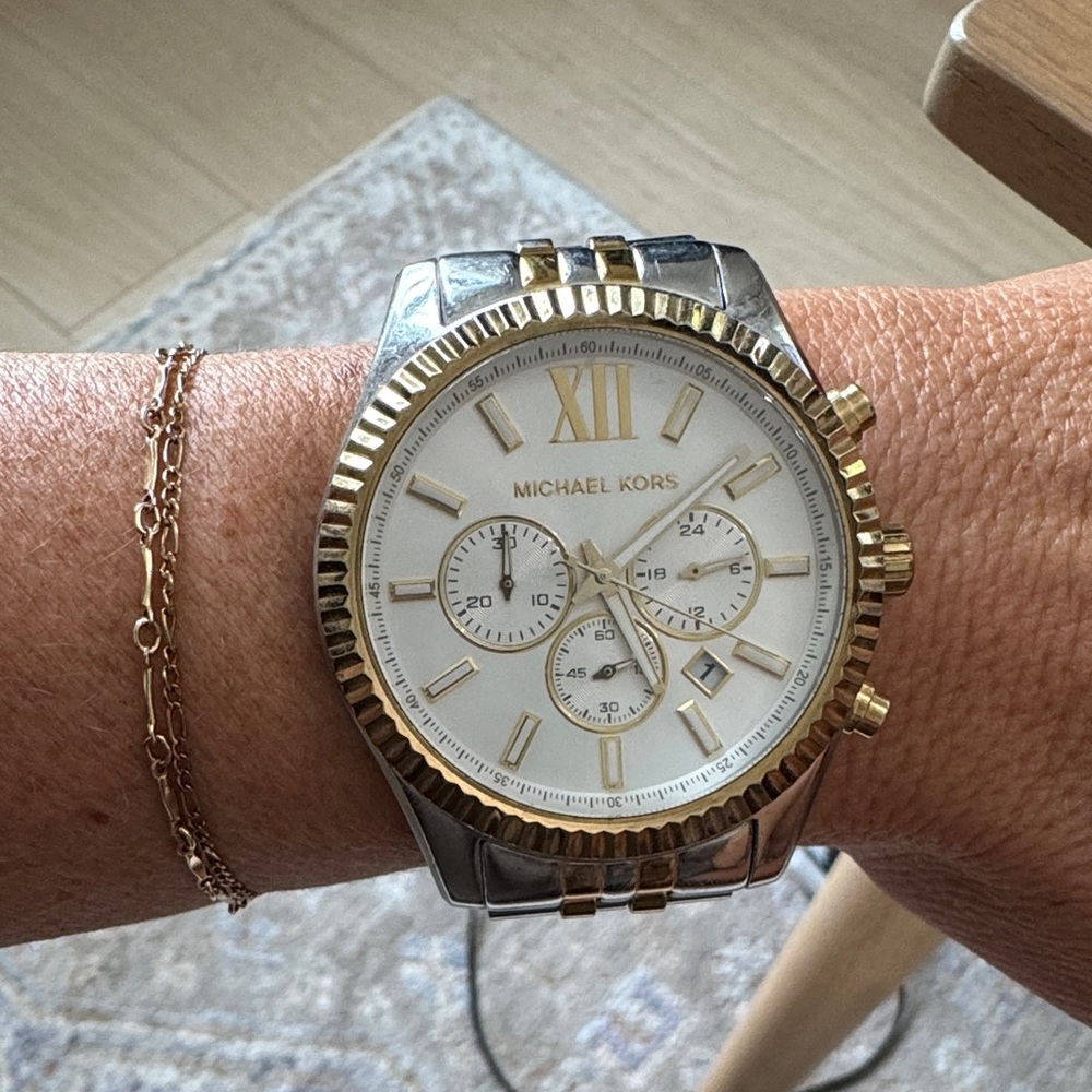 Michael Kors Gold and Silver Chronograph Watch